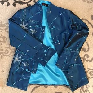 SALE💕 Thai Teal 100% Silk Jacket  Sz M